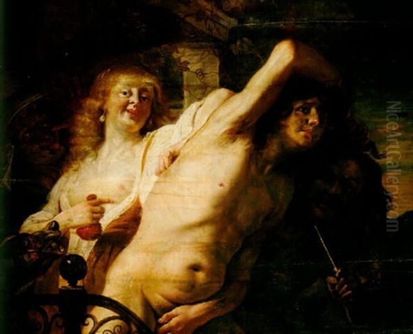 The Prodigal Son Chased From The Brothel Oil Painting by Christian van Couwenbergh
