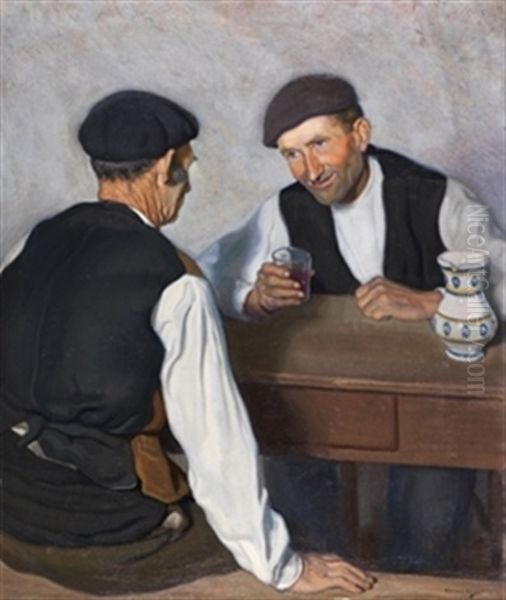 Bebedores Oil Painting by Adelardo Covarsi