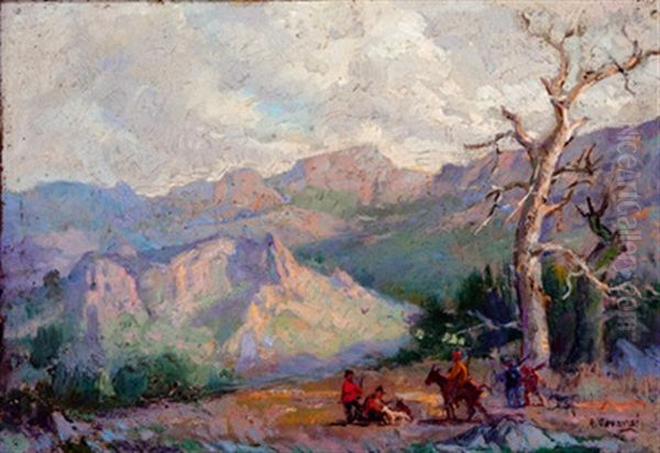 Escena De Caceria Oil Painting by Adelardo Covarsi