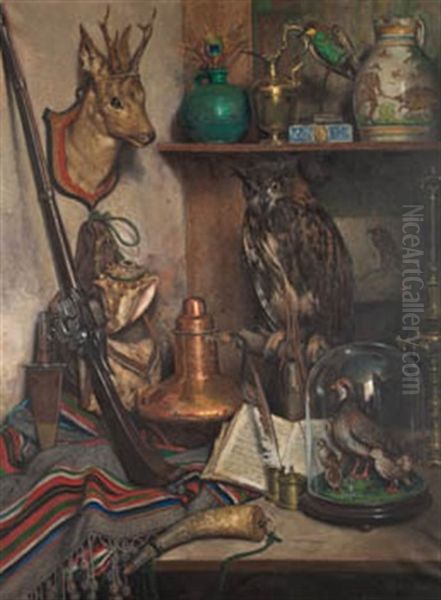 Bodegon Con Caza Oil Painting by Adelardo Covarsi