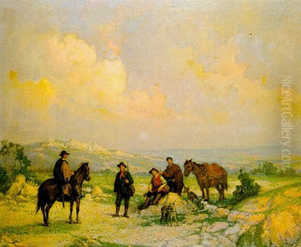 Los Cazadores Oil Painting by Adelardo Covarsi