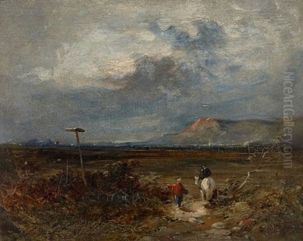 Paysage Au Cavalier Oil Painting by David Cox