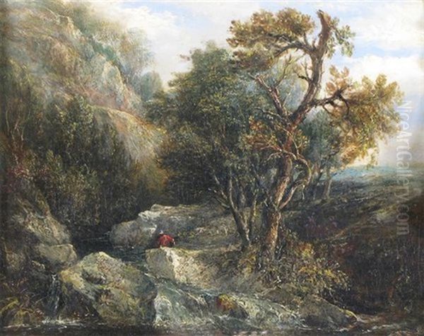 View In North Wales Oil Painting by David Cox