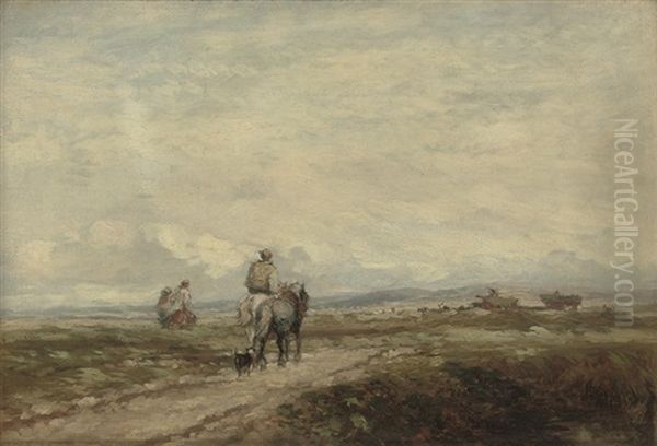 Haymaking Oil Painting by David Cox