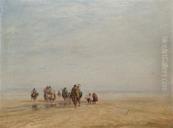 Lancaster Sands Oil Painting by David Cox