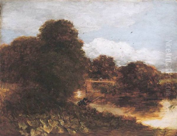 The Anglers Nook Oil Painting by David Cox