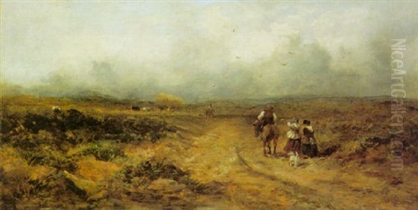 Returning From Market Oil Painting by David Cox