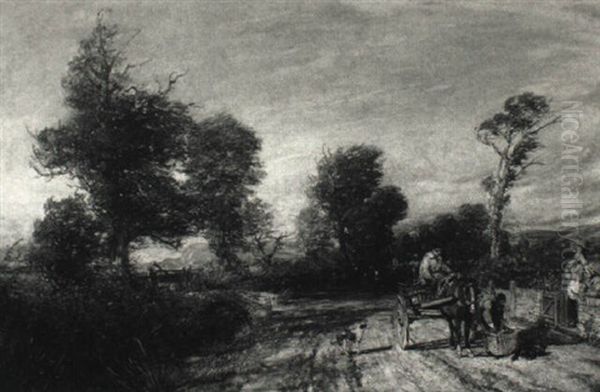 The Market Cart Oil Painting by David Cox