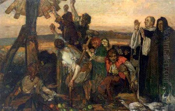 The Crucifixion Oil Painting by Elija Albert Cox