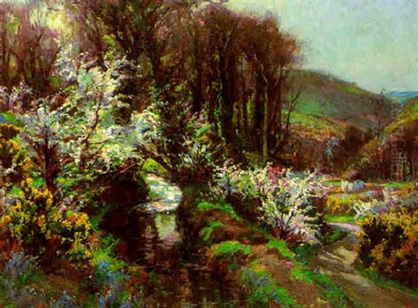 Cornish Stream Oil Painting by Garstin Cox