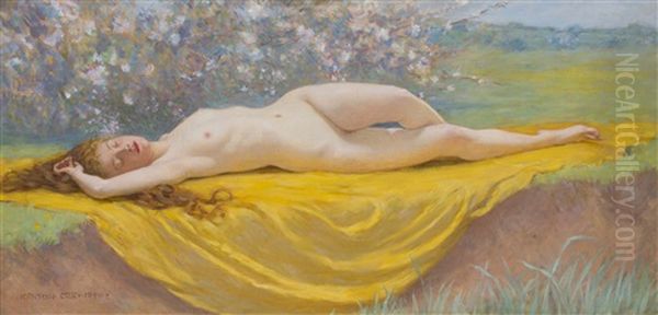 On The Cornish Cliffs Oil Painting by Kenyon Cox