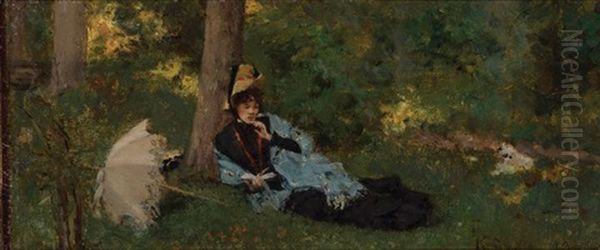 A Moment Of Repose Oil Painting by Kenyon Cox