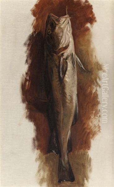 Trout Oil Painting by Kenyon Cox