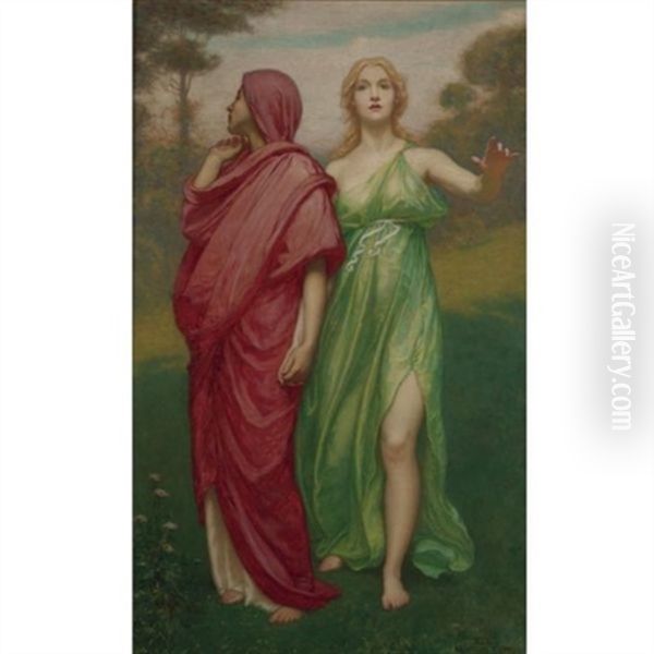 Hope And Memory Oil Painting by Kenyon Cox