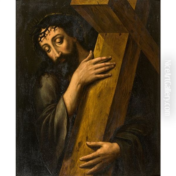 Le Christ Portant Sa Croix Oil Painting by Michiel Coxie