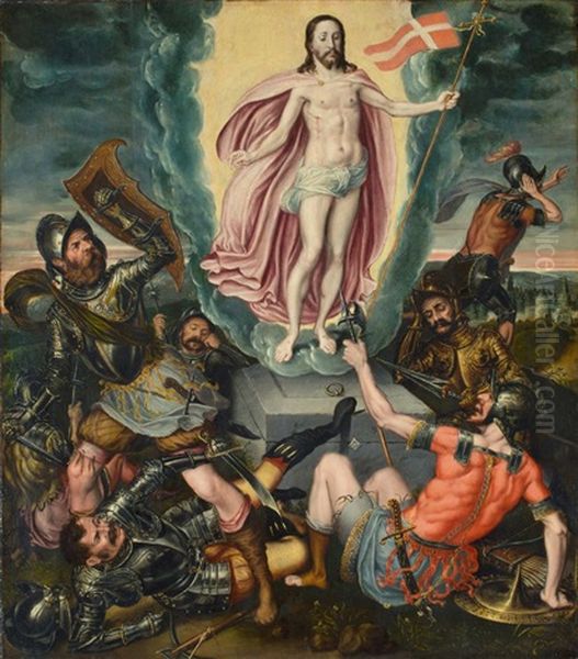 Main Panel Of An Altar With The Resurrection Of Christ Oil Painting by Michiel Coxie