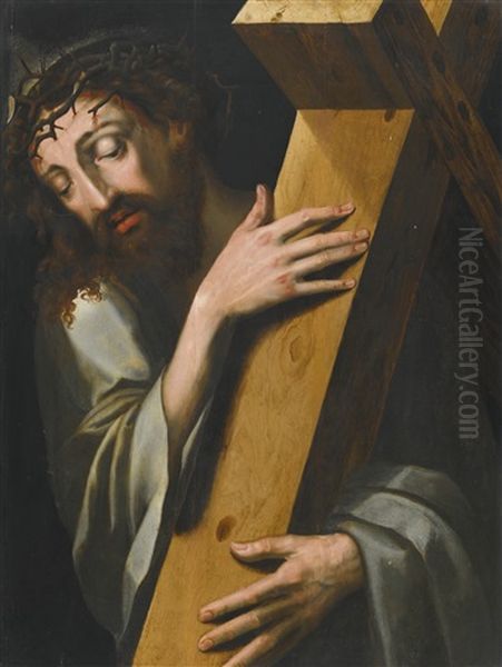 Christ Carrying The Cross Oil Painting by Michiel Coxie