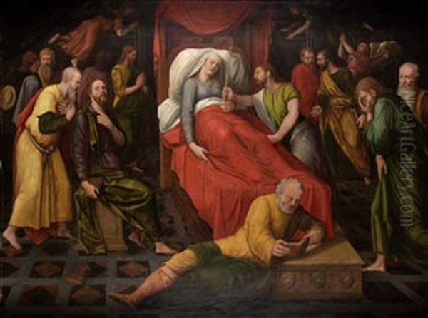 Muerte De La Virgen Oil Painting by Michiel Coxie