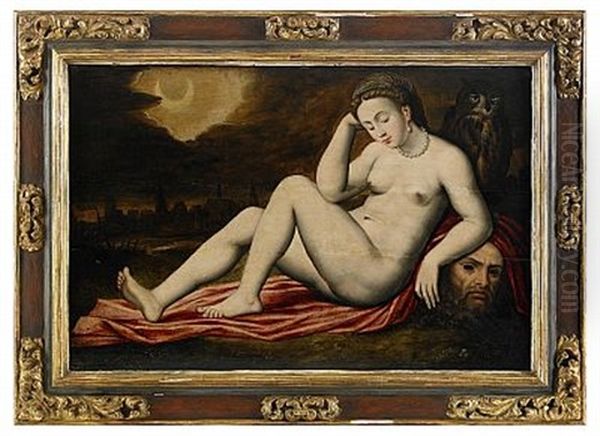 Allegori Over Natten Oil Painting by Michiel Coxie