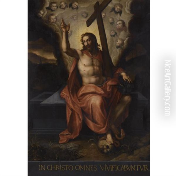 Salvator Mundi Oil Painting by Michiel Coxie