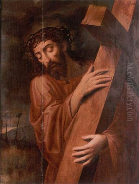 Christ On The Road To Cavalry Oil Painting by Michiel Coxie