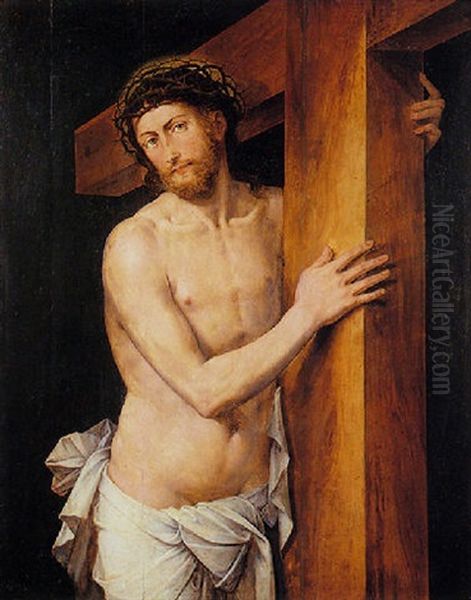 Le Christ Portant Sa Croix Oil Painting by Michiel Coxie