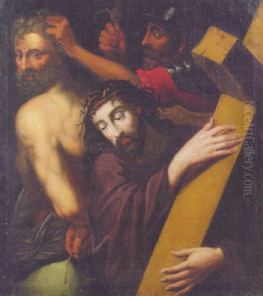 Christ Bearing The Cross Oil Painting by Michiel Coxie