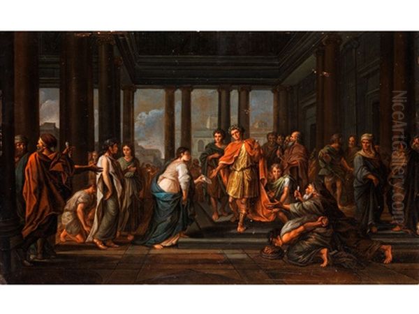 Das Urteil Des Trajan Oil Painting by Noel Coypel
