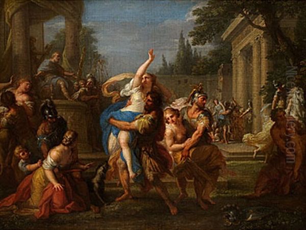 Sabinskornas Bortrovande Oil Painting by Charles-Antoine Coypel