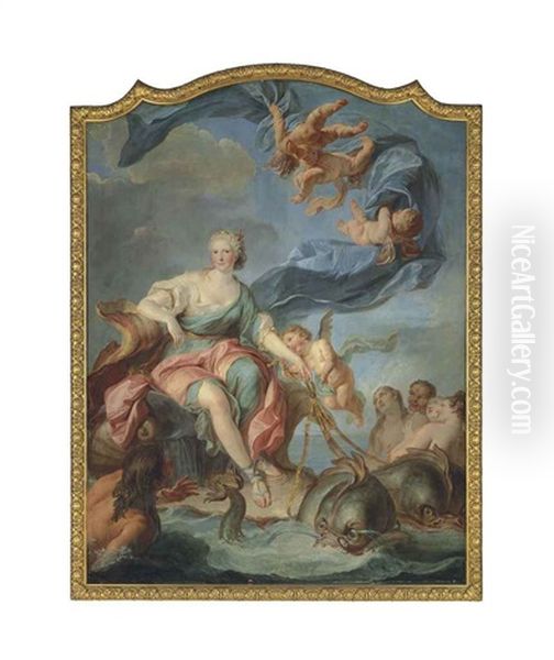 Portrait Of A Lady As Amphitrite Oil Painting by Noel Nicolas Coypel