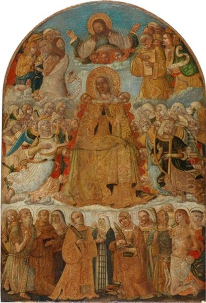 Die Gemeinschaft Der Heiligen Als Furbitter Vor Der Muttergottes (la Madonna Con I Santi Intercessori) Oil Painting by Guidoccio di Giovanni Cozzarelli