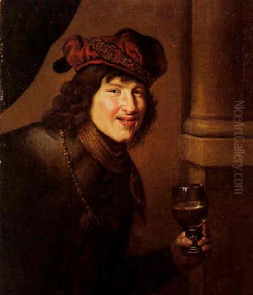 Le Buveur Oil Painting by Wouter-Pietersz Crabeth the Younger