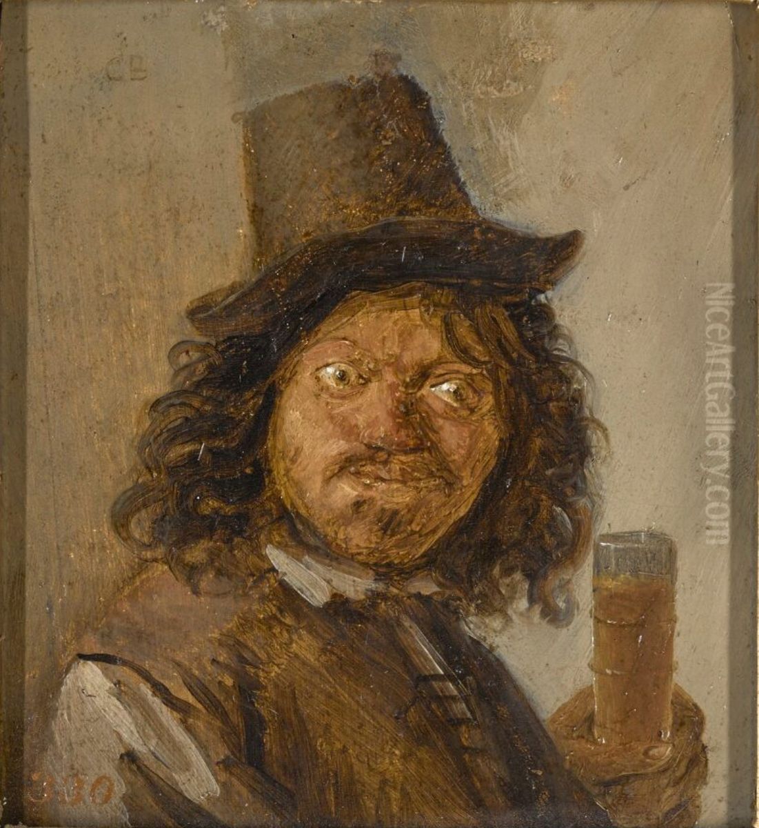 Portrait Of A Man Clasping A Drink Oil Painting by Joos van Craesbeeck