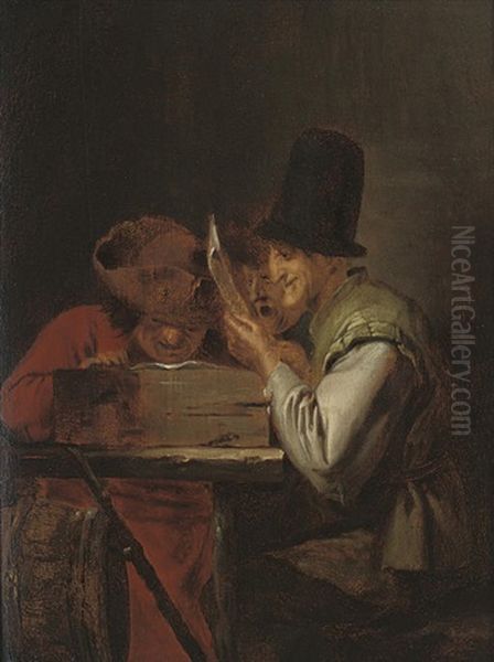 Peasants Carousing In An Inn Oil Painting by Joos van Craesbeeck