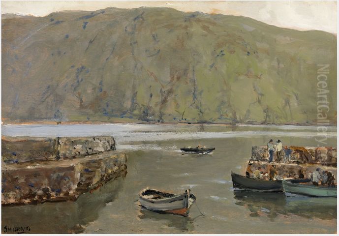 The Harbour, Leenane Oil Painting by James Humbert Craig