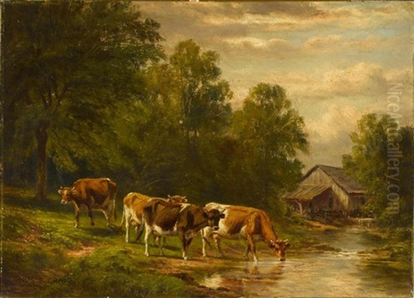 Below The Old Saw Mill Oil Painting by Thomas Bigelow Craig
