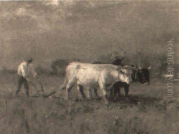May Ploughing Oil Painting by Thomas Bigelow Craig