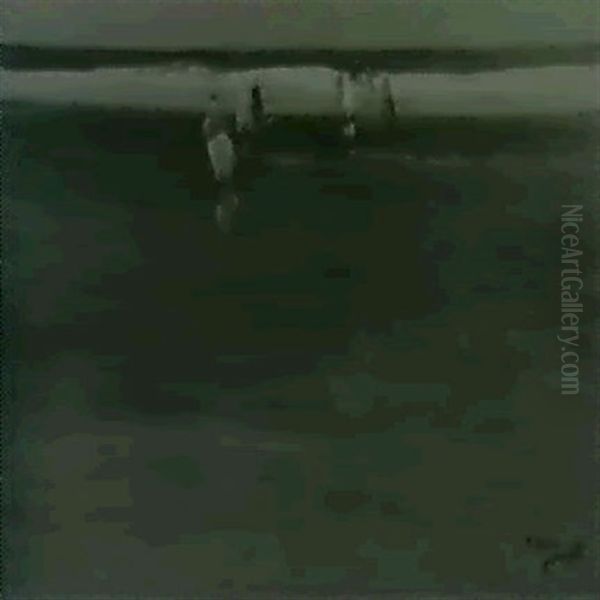 The Beach Oil Painting by Allen Gilbert Cram