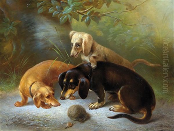 Unerwarteter Besuch Oil Painting by Carl Ceasar Adelbert Cramer