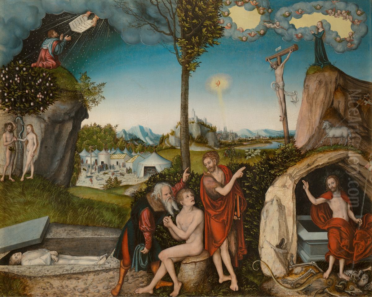 Law And Grace Oil Painting by Lucas Cranach the Elder
