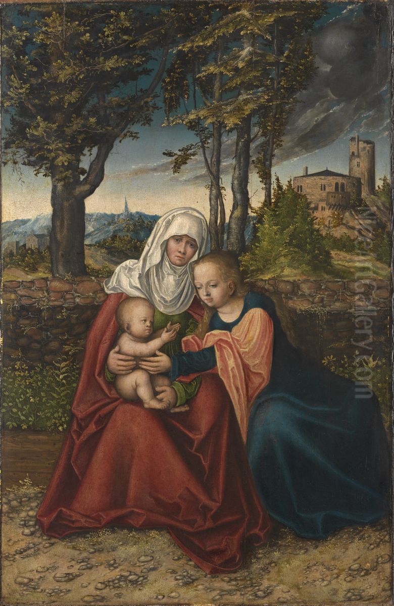 The Virgin And Child With Saint Anne Oil Painting by Lucas Cranach the Elder
