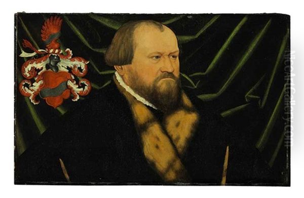 Portrait Of A Gentleman In A Black Coat Oil Painting by Lucas Cranach the Elder