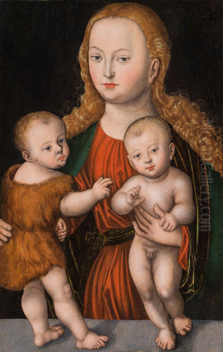 The Virgin And Child With The Infant Saint John Oil Painting by Lucas Cranach the Elder