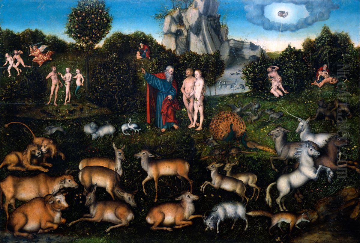 The Garden Of Eden Oil Painting by Lucas Cranach the Elder