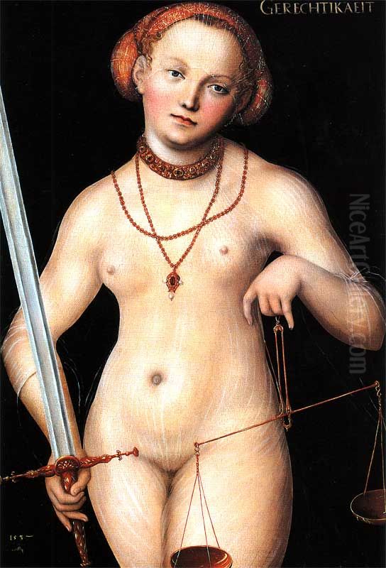 Justice Oil Painting by Lucas Cranach the Elder