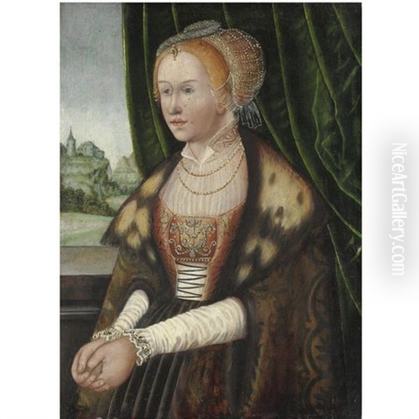 Ritratto Di Gentildonna Oil Painting by Lucas Cranach the Elder