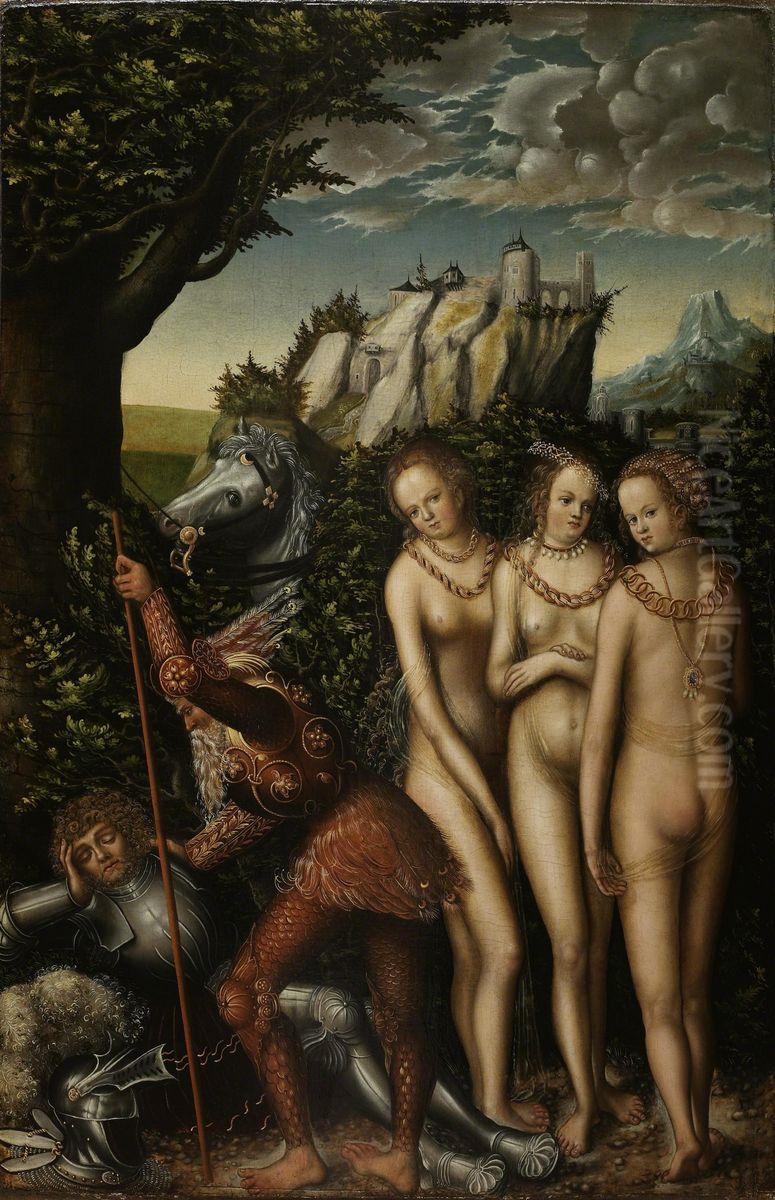 The Judgment Of Paris Oil Painting by Lucas Cranach the Elder