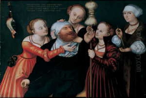 Herkules Und Omphale Oil Painting by Lucas Cranach the Elder