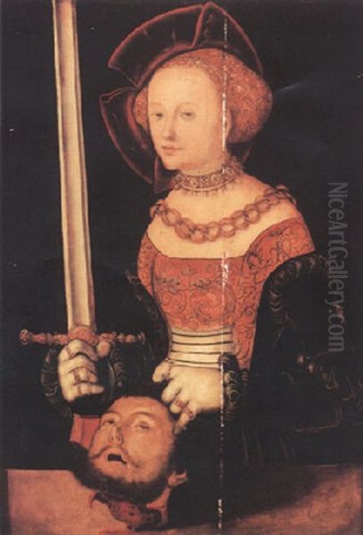 Judith With The Head Of Holofernes Oil Painting by Lucas Cranach the Elder