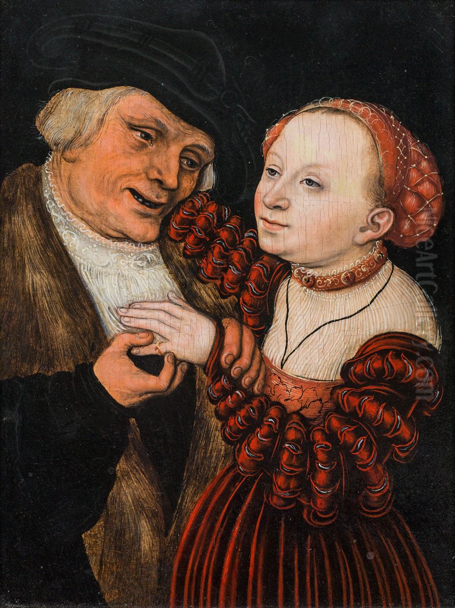 Der Verliebte Alte Oil Painting by Lucas Cranach the Elder